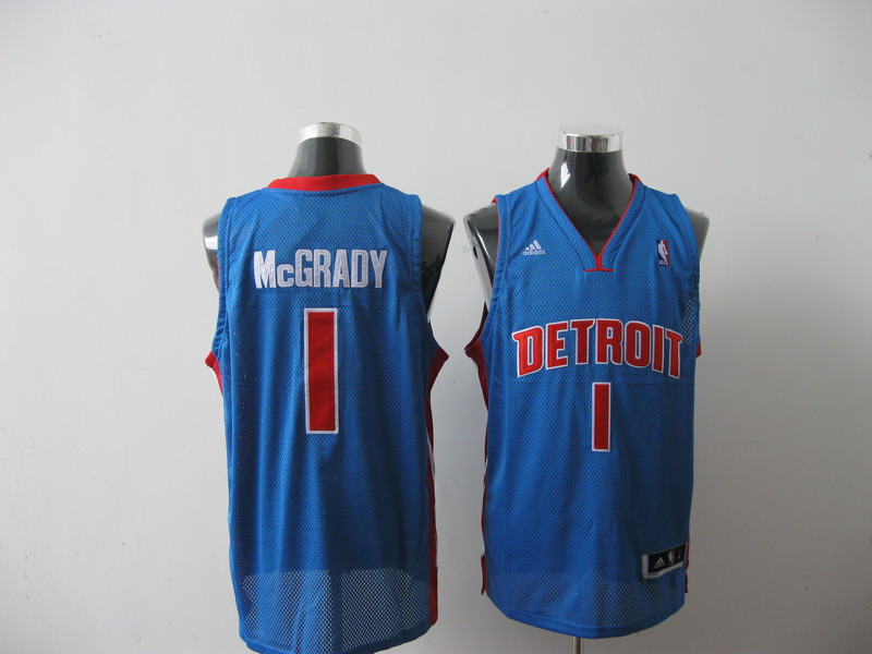 NBA Detroit Pistons 1 Tracy McGrady Blue Swingman Jersey